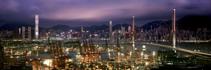 Hong Kong docks and the Skyline