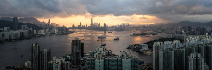 Panoramic of the Hong Kong Harbour