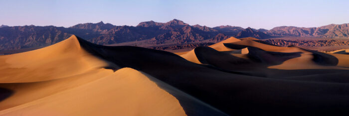 Panoramic print of sand dunes