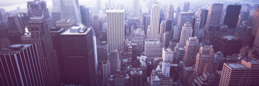 looking down at new york city from the Rockefeller Centre