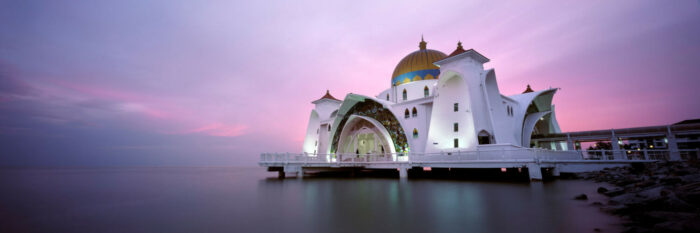 Malacca Straits Mosque Sunset