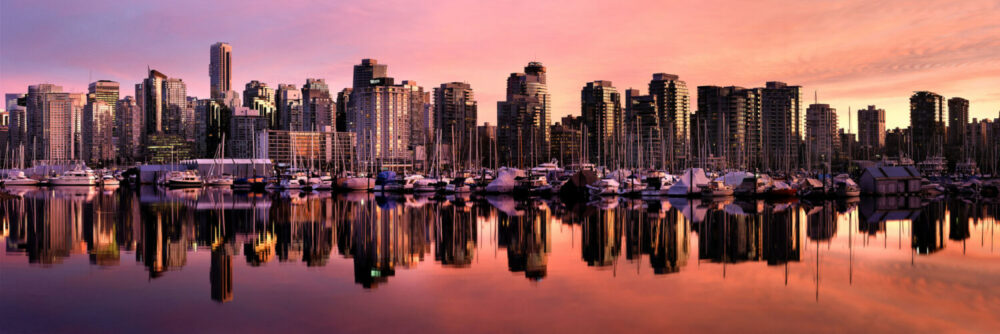 Vancouver Skyline at sunset from starley park