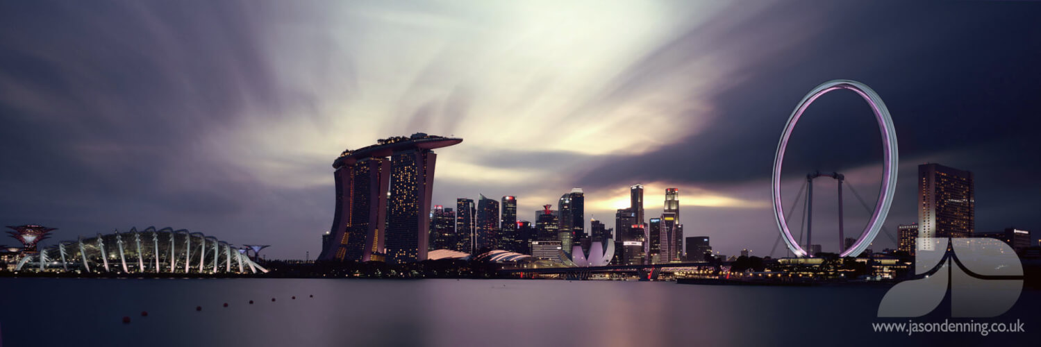 Singapore skyline at sunset