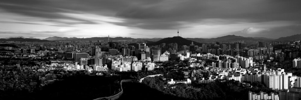 panorama of Seoul city in South Korea