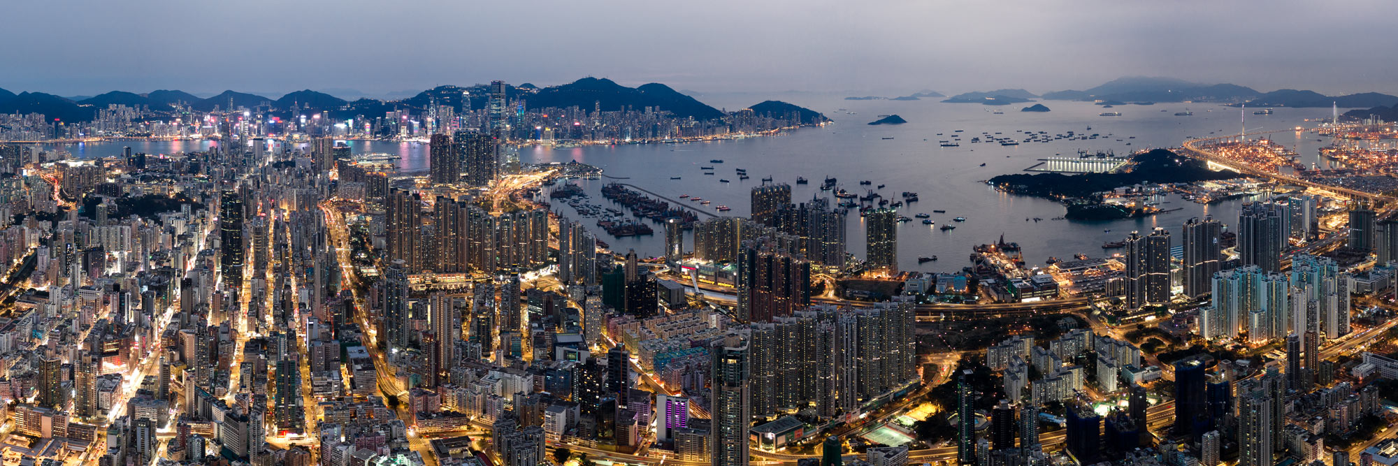 Kowloon panoramic cityscape