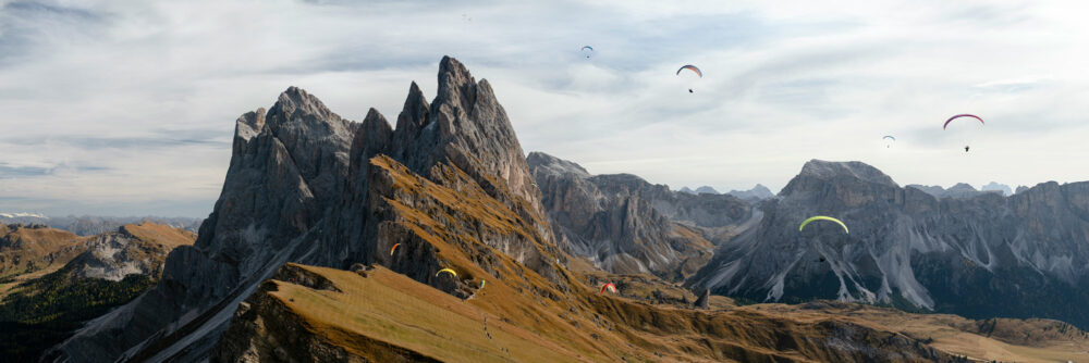 Seceda peak in the dolomites, Italy