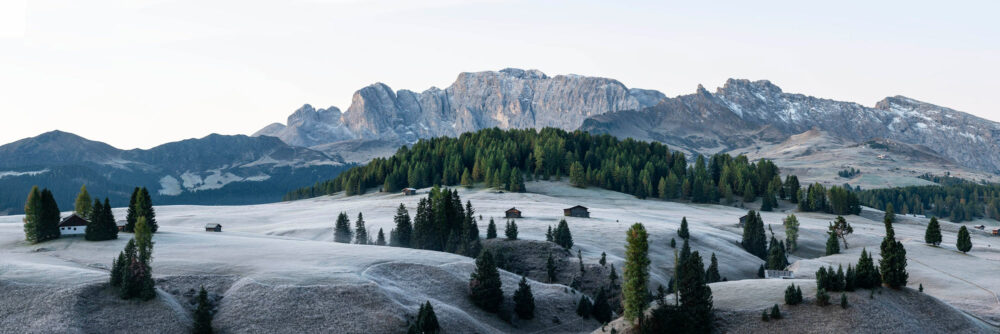 Alpe di suisi dolomites frost