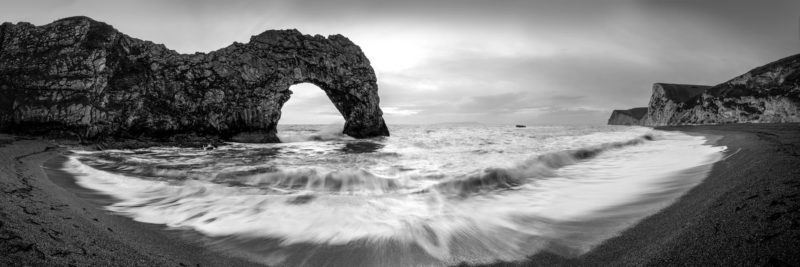 Dorset coast black and white