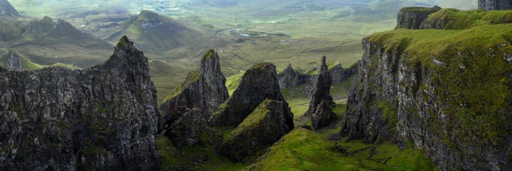 a panoramic print above the Quiraing in the isle of Skye