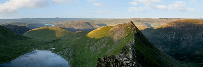 A panoramic print along the striding edge in the Lake District