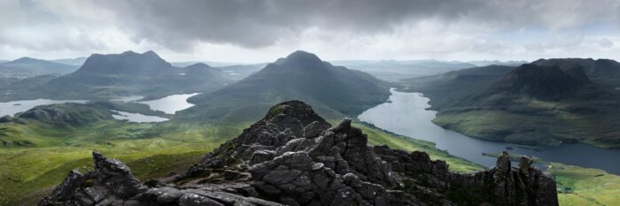 Panoramic print of from Stac Pollaidh peak in Scotland