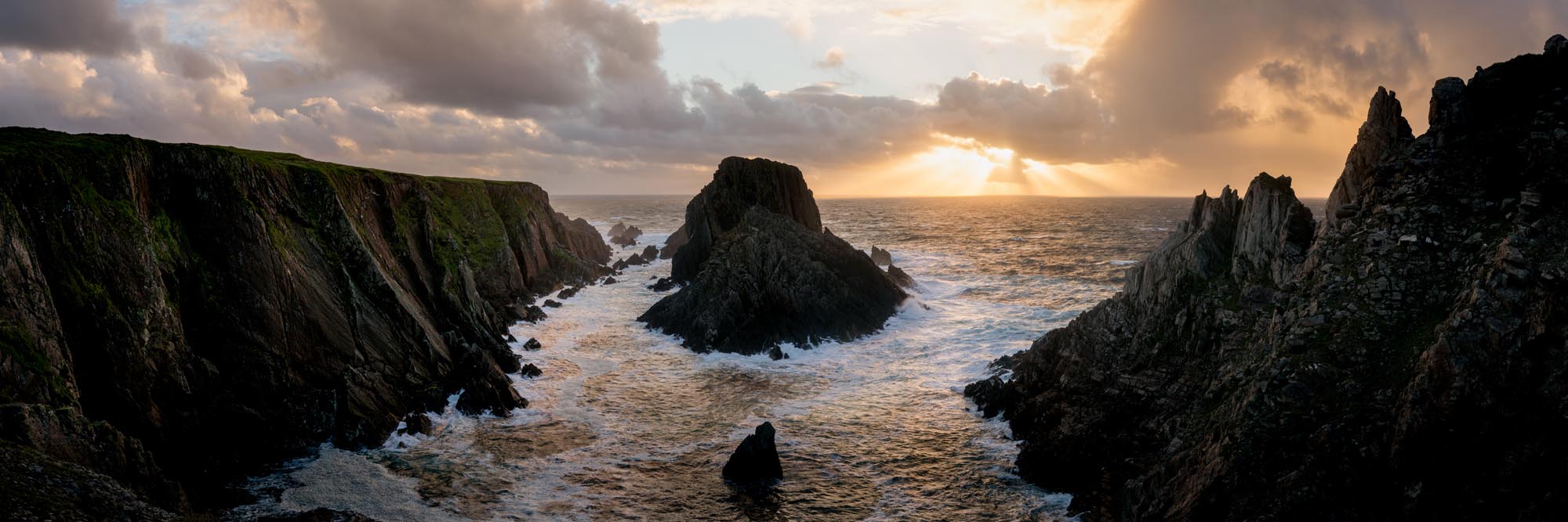 panoramic print of Malin Head at sunset