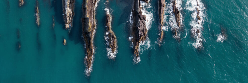 an aerial print above galley head in Ireland