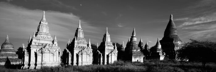Panoramic print of the temples in Bagan Myanmar
