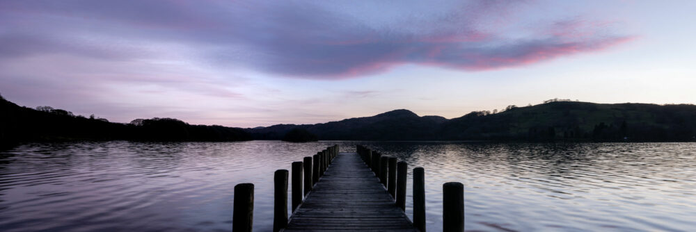 Beautiful pastel sunset on a lake