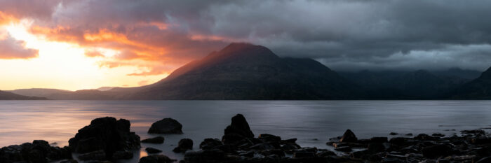fiery sunset in scotland