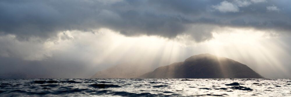 Scottish loch sun burst