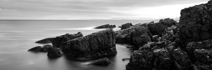 Sloping rocky scottish coastline