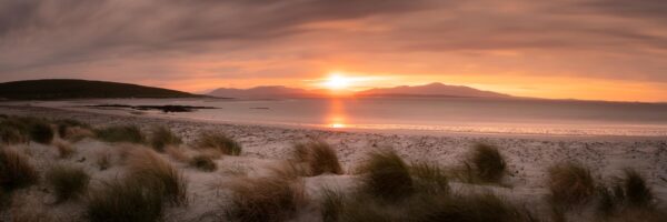 Hebridean beach and dunes at sunrise