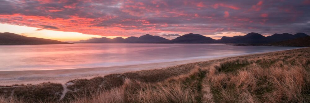 red sky sunset isle of Harris