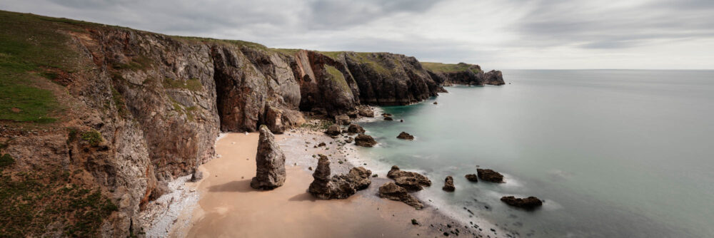 welsh rugged bay and beach panoramic