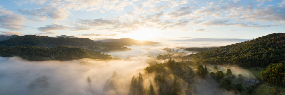 Lakeland meadows Ambleside aerial