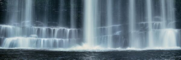 Panorama of the four falls waterfall in Brecon Beacons National Park Wales