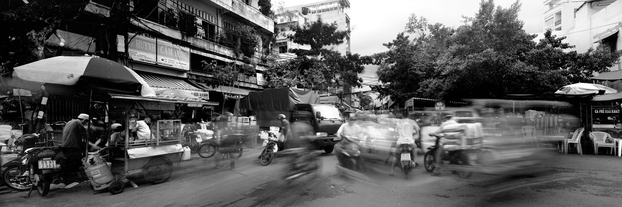 Panorama of Ho Chi Minh City Streets in Vietnam