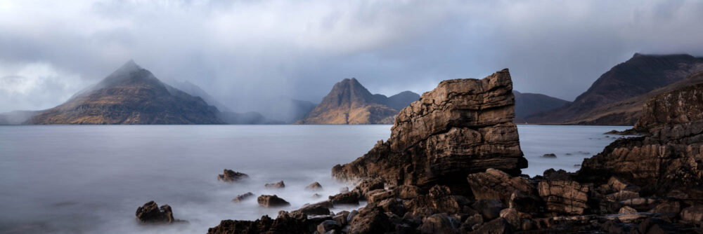 Panoramic framed print of the Elgol coast on the isle of skye