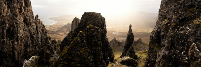 Panorama of the Needle at the Quiraing on the Isle of Skye