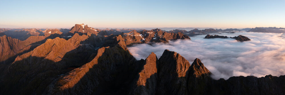 Panorama of MØYSALEN mountain and national park in Norway