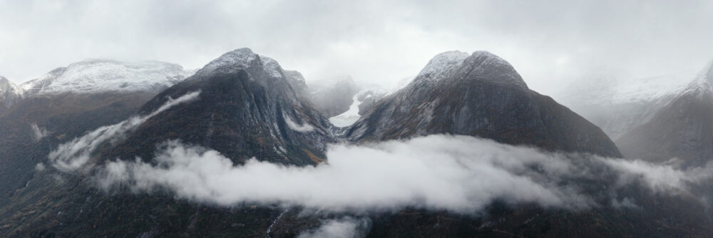 Aerial Panorama of Jostedalsbreen Glacier