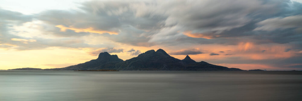 Panorama of Landegode Island at sunset in Bodø Nordland Norway