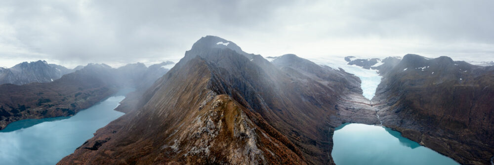 Aerial Panorama of the Svartisen Glacier in Norway