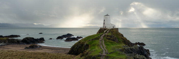 Panorama of a Anglesey Lighthouse in Wales
