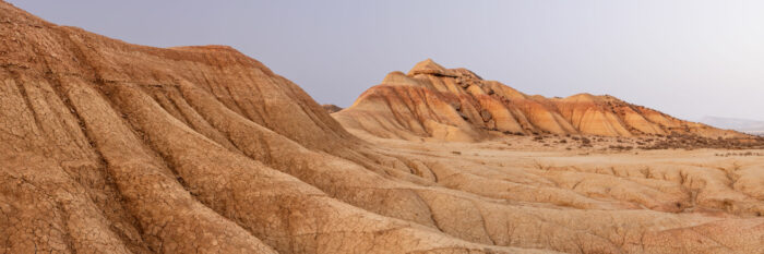 Panorama of the Badlands in the Bardenas Reales Spain