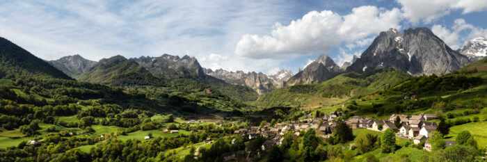 Panorama of Lescun Village in the French Pyrenees