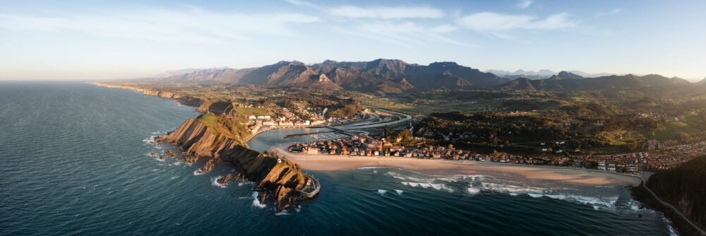 Aerial Panorama of Ribadesella in Spain