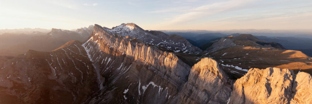 Panorama of the Valles Occidentales Mountains in the Spanish Pyrenees