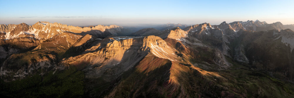 Panorama of the Occidentals mountains in the Aragonese Pyrenees of Spain