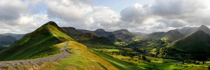Panorama framed print of catbells fell mountain in the Lake District