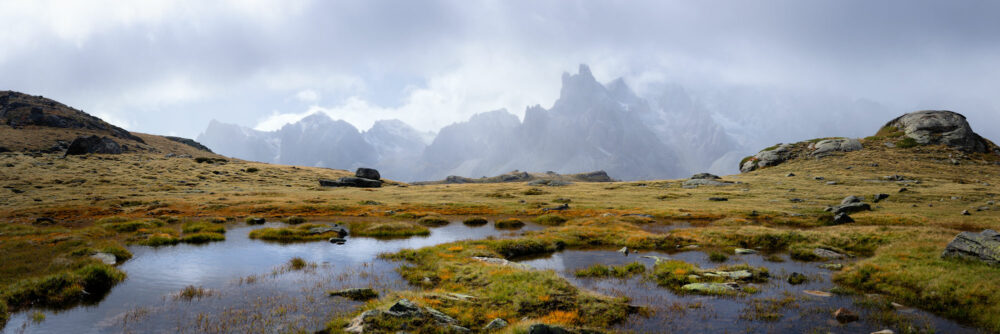 Panoramic Print of the Massif des Cerces and the Vallée de la Clarée Highlands in the French Alps