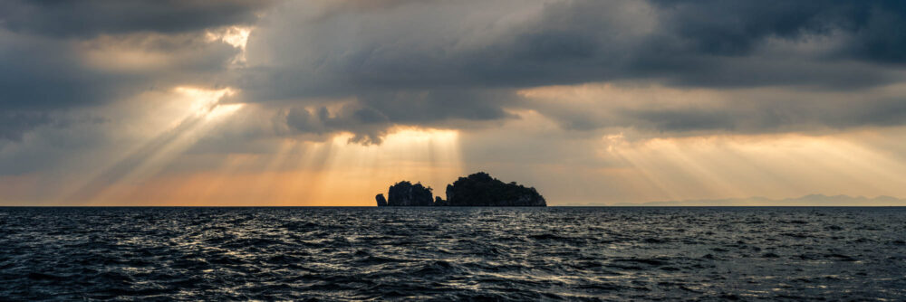 Panorama of Ko Ya Wa Sam Island near Krabi in Thailand