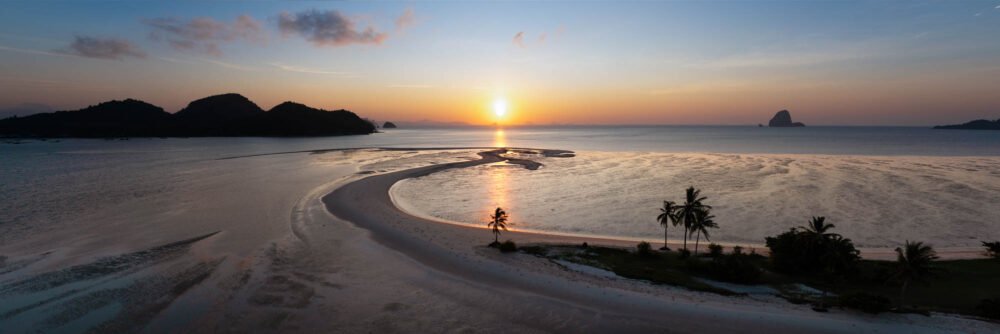 Aerial panorama of Laem Had Beach on Ko Yao Yai Island in Thailand